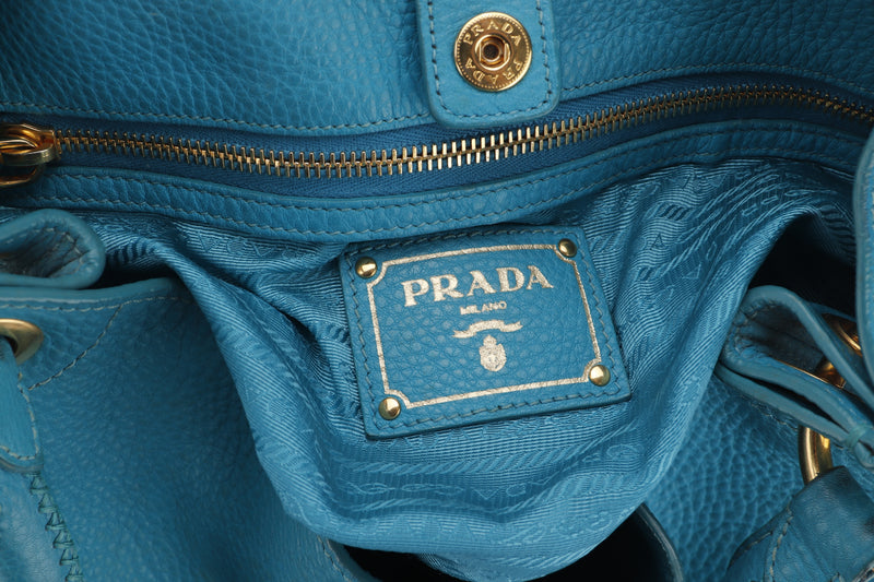 PRADA Saffiano Flap Shoulder Bag Turchese 1241480