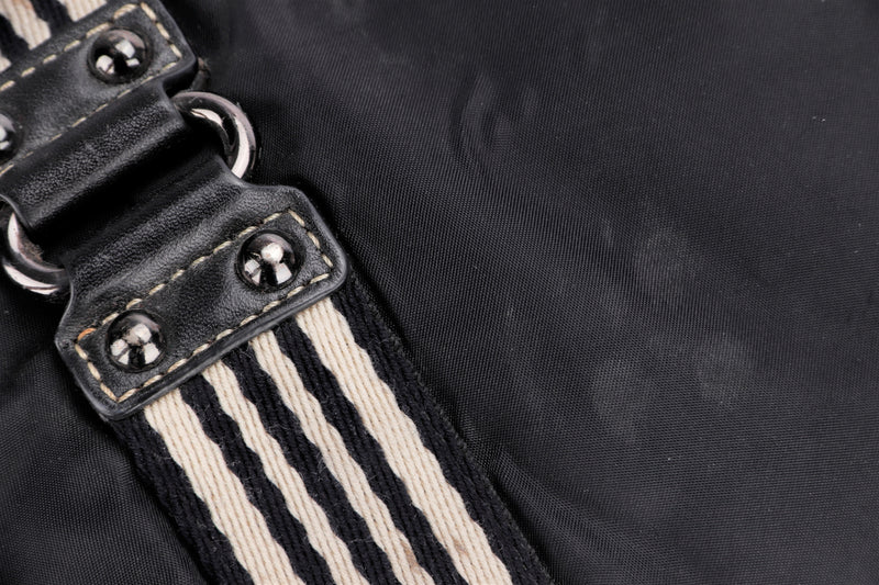 BURBERRY BLACK CANVAS TOTE BAG, NO DUSTR COVER