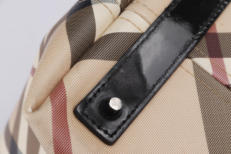 Burberry Nova Check Black Patent Leather Pochette - Vilma's Vault