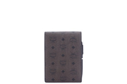 MCM NOTE BOOK LEATHER LOGO PRINT BROWN COLOR WITH PEN & PAPER, WITH DUST COVER & BOX