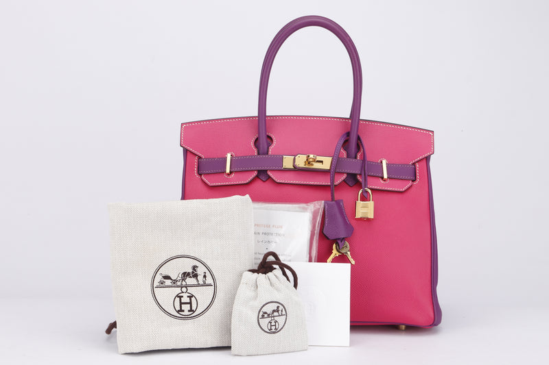 hermes birkin 35 hss (stamp n) cassis and rubis color togo leather