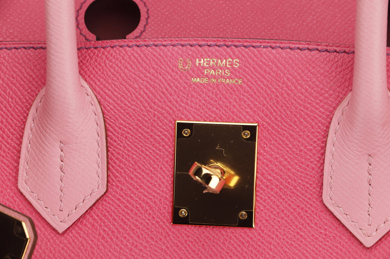 Hermes Birkin Bag 25cm Rose Azalea Swift Gold Hardware