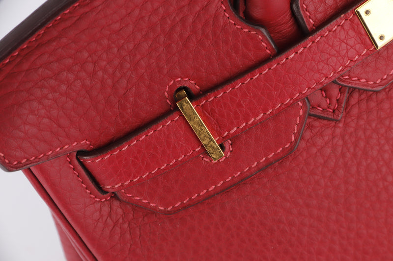 Birkin 30 leather handbag Hermès Red in Leather - 15342066