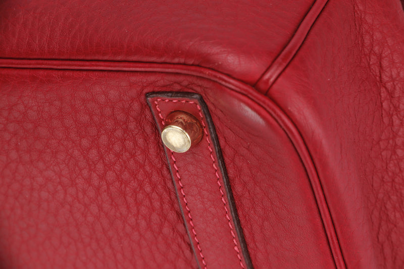 2004 Hermès Birkin 35 Fjord Leather Rouge Geranium Top Handle Bag For Sale  at 1stDibs