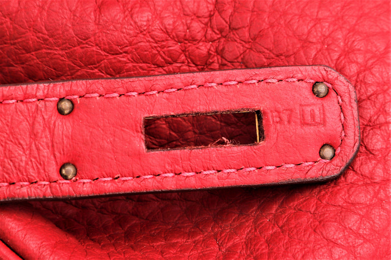 Birkin 30 leather handbag Hermès Red in Leather - 34137010