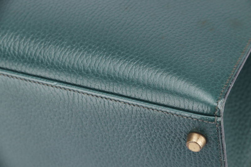 Hermes Kelly Bag 32cm Malachite Gold Sellier Emerald Epsom Gold