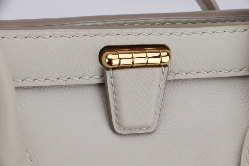 HERMES CONVOYEUR 26 (STAMP X (2016)) GRIS PERLE EVERCOLOR LEATHER GOLD HARDWARE, WITH DUST COVER