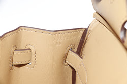 HERMES LIMITED EDITION BIRKIN 25 IN & OUT (STAMP Z) BISCUIT COLOR SWIFT LEATHER, PALLADIUM HARDWARE, WITH KEYS, LOCK, RAINCOAT, DUST COVER & BOX