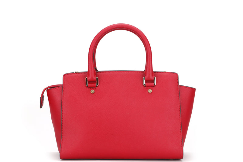 MICHAEL KORS SELMA MAHOGANY TOTE BAG, WITH STRAP, NO DUST COVER