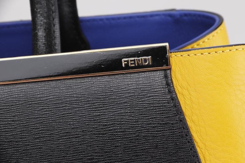 FENDI 2 JOURS LARGE 4 COLOR TOTE BAG, WITH STRAP & DUST COVER