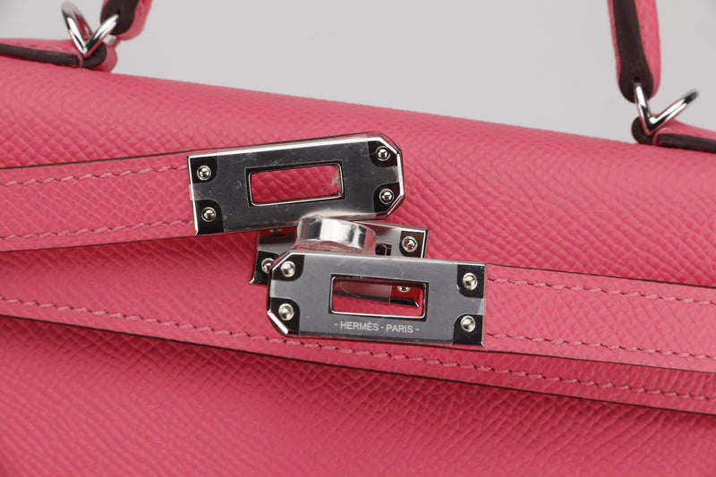 Women :: Bags :: Hermès Mini Kelly 20 Epsom Rose Azalee with Palladium  Hardware - The Real Luxury
