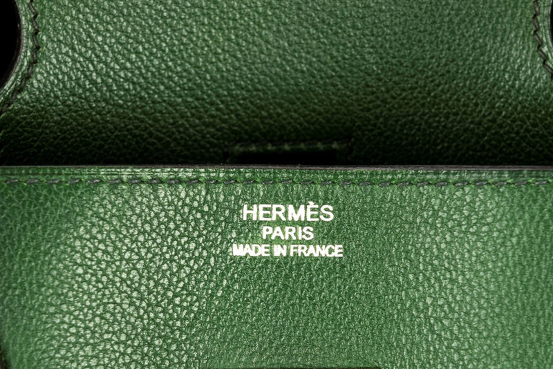 Hermes Shoulder Birkin 42cm (Stamp O) Dark Green Evergrain Leather, Silver  Hardware with Rain Coat, Lock, Dust Cover & Box