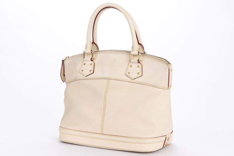Louis Vuitton Lockit Suhaili (M91887), Leather, Beige Color, PM Size, with Gold Hardware, Lock & Keys, no Dust Cover