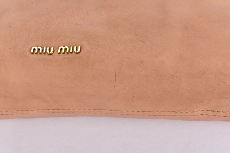 MIU MIU Peach Color Large Leather Clutch