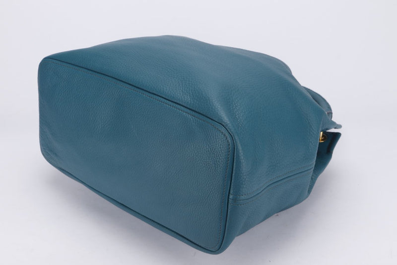 Prada Hobo Bag (BR4712), Ottanio Green Color, Vit.Daino Leather, with Card, no Dust Cover