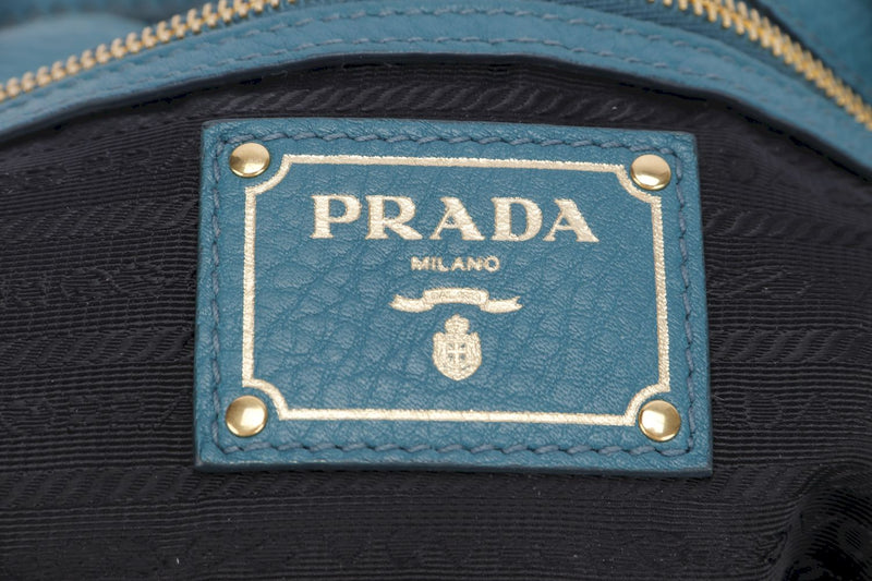 Prada Hobo Bag (BR4712), Ottanio Green Color, Vit.Daino Leather, with Card, no Dust Cover