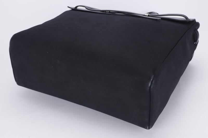 HERMES CABAG BLACK CANVAS WITH LARGE CANVAS BAG, WITH DUST COVER
