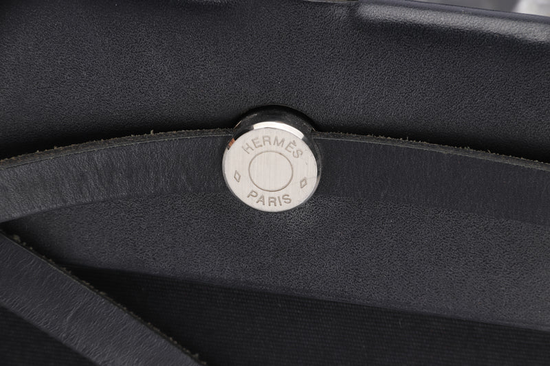 HERMES CABAG BLACK CANVAS WITH LARGE CANVAS BAG, WITH DUST COVER