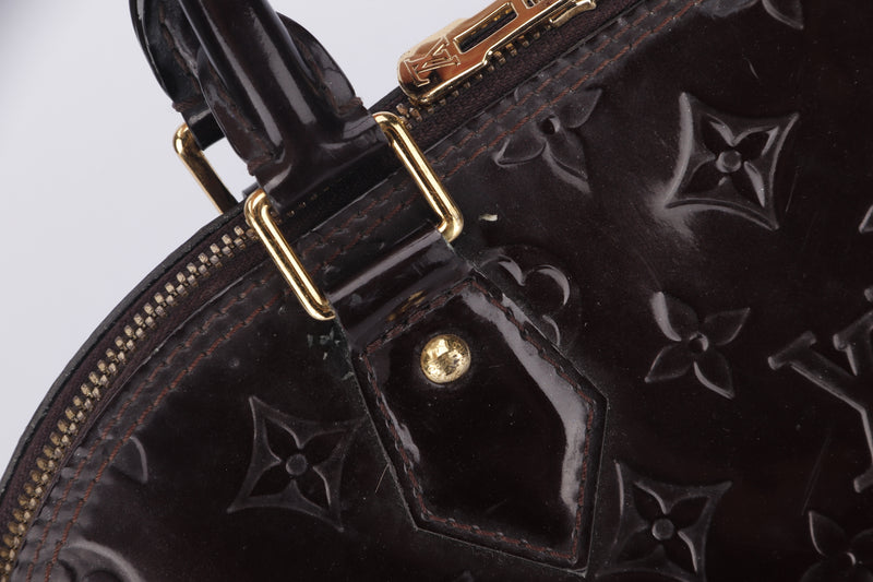 Louis Vuitton Black/Burgundy Monogram Vernis Alma Bb Bag