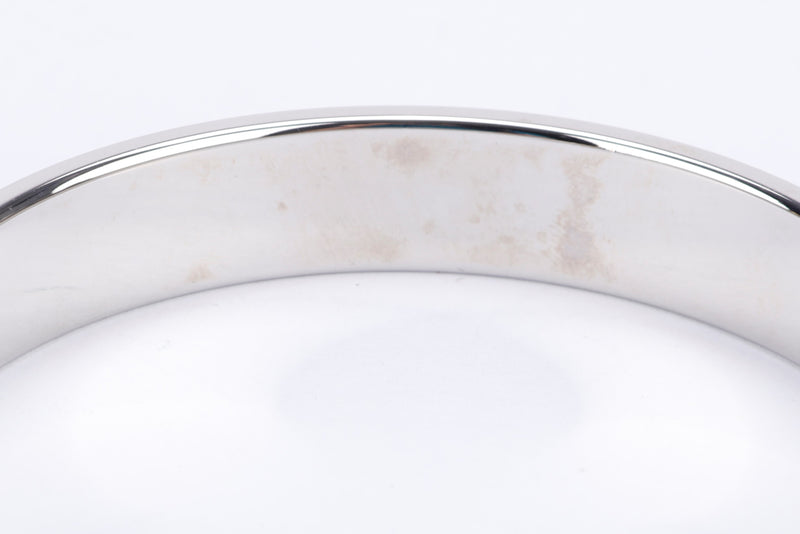 Hermes Blue X Silver Bangle, diameter 6.5cm, with Dust Cover & Box