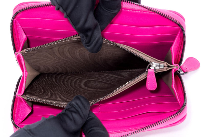 Bottega Veneta Pink Weave Leather Zippy Wallet, no Dust Cover