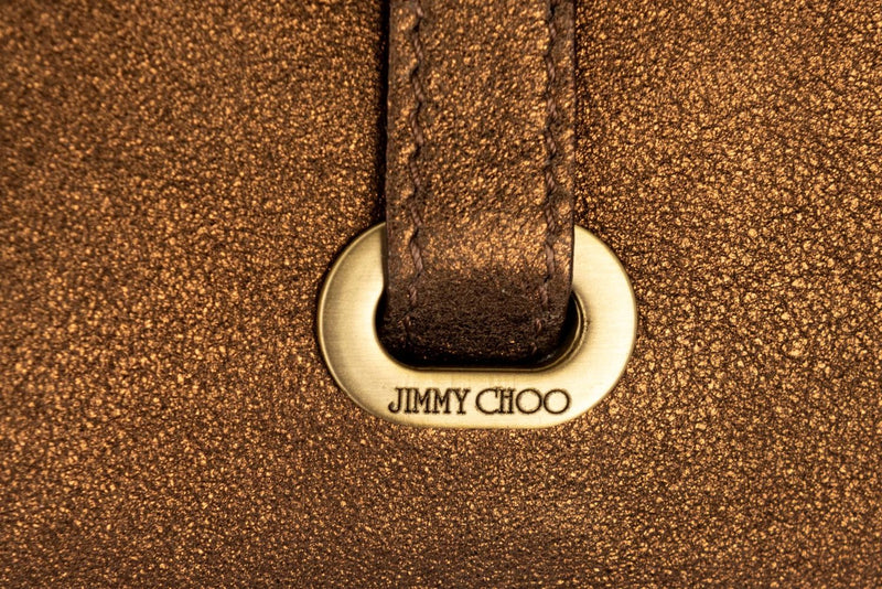 Jimmy Choo Metallic Gold Color Dinner Bag, with Dust Cover & Box