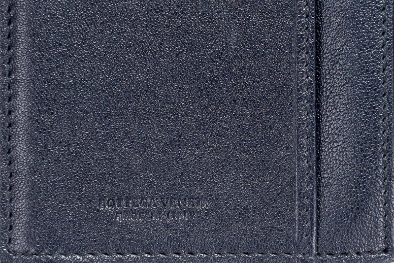 Bottega Veneta Blue, Green, Black Intrecciato Long Flap Wallet with Dust Cover & Box