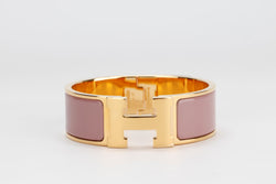 Hermes Clic Clac 2cm MM Size, Bois De Rose Color, Gold Hardware, with Dust Cover & Box