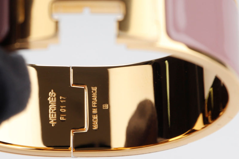 Hermes Clic Clac 2cm MM Size, Bois De Rose Color, Gold Hardware, with Dust Cover & Box