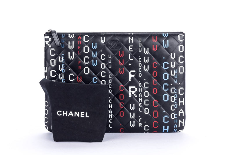 Chanel O Case Small Size Black Base Monogram with Dust Cover, no Card