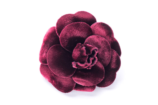 Chanel Camellia Brooch Burgundy Color Velvet, no Box