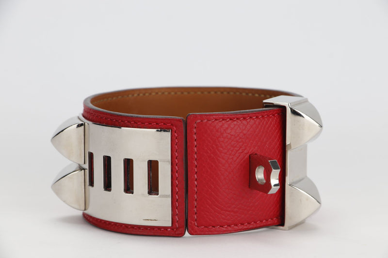 Hermes CDC Red Color Epsom Leather, Silver Hardware