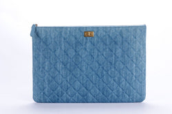 Chanel O Case Light Denim with Reissue Buckle  with Card & Dust Cover