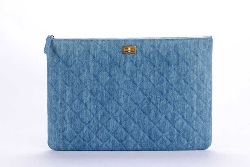 Chanel O Case Light Denim with Reissue Buckle  with Card & Dust Cover