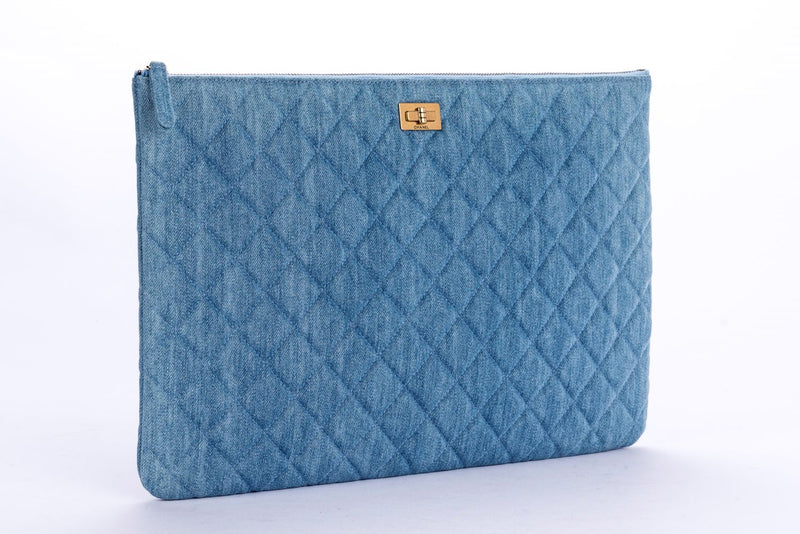 Chanel O Case Light Denim with Reissue Buckle  with Card & Dust Cover