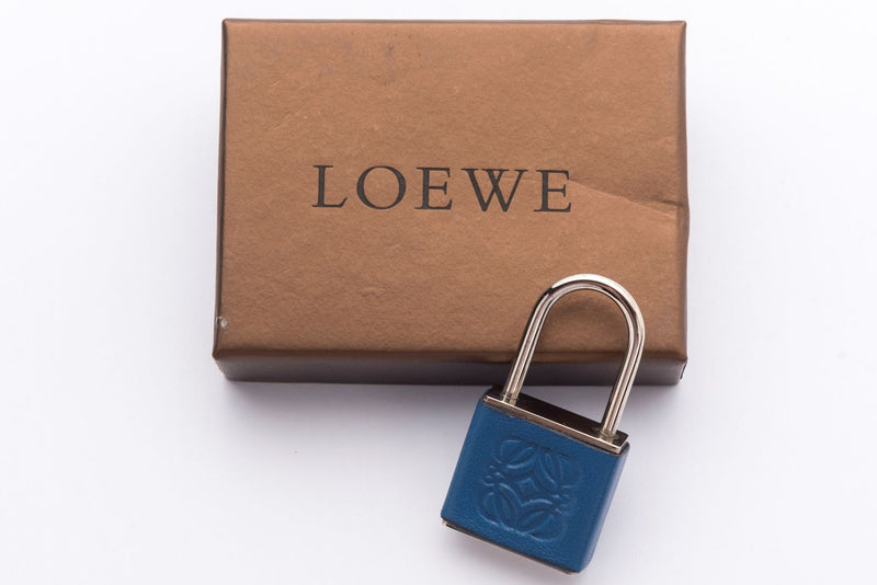 Loewe Sping Lock Blue Leather Trim, with Box