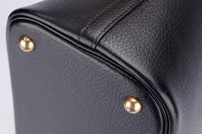 Hermes Bolide 35 (Stamp Z Circle) Black Ardennes Leather, Gold Hardware, with Dust Cover