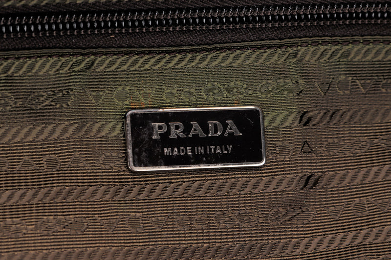 PRADA BR4338 BROWN NYLON TOTE BAG, WITH ZIPPER, CARD & DUST COVER