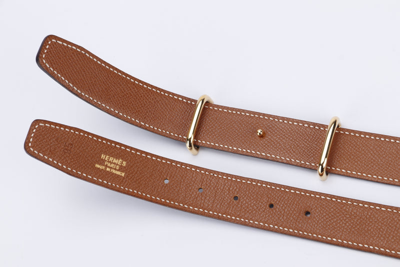 H leather belt Hermès Black size 95 cm in Leather - 35090555