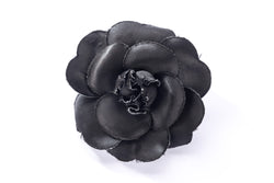 Chanel Camellia Brooch Black Color with Box