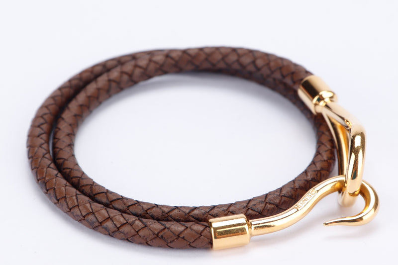 Hermes Jumbo Hook Bracelet in Leather, Gold Hardware, no Dust Cover & Box