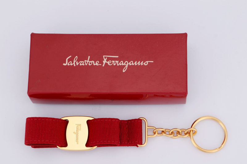 Salvatore Ferragamo Vara Ribbon Key Holder, Red