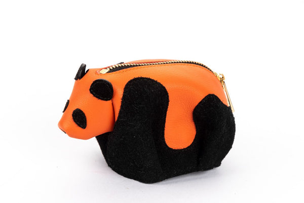 Loewe 熊猫零钱包橙色 X 黑色