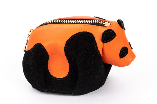 Loewe 熊猫零钱包橙色 X 黑色