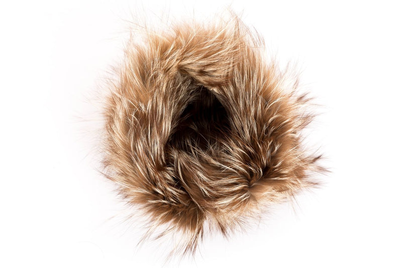 Fendi Fox Fur Muffler in Brown X White Color, Long 55cm, no Dust Cover & Box