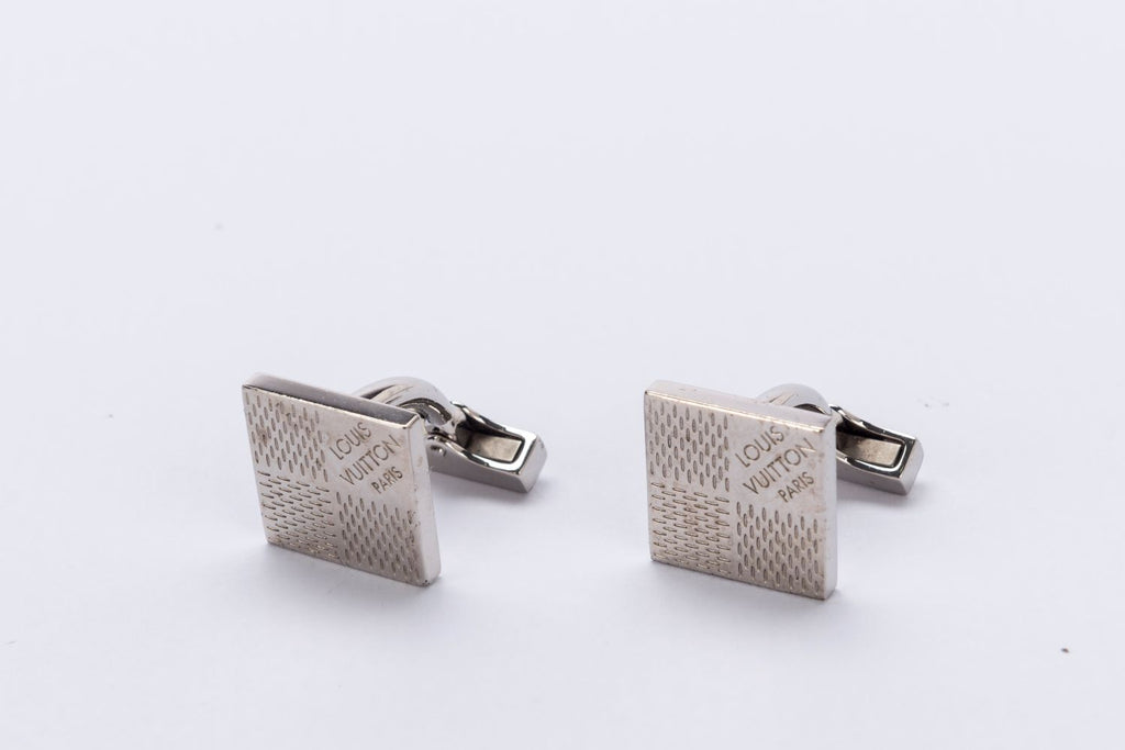 Louis Vuitton, Accessories, Louis Vuitton Silver Ag925 Iconic Lv Lock And  Key Cufflinks With Damier Case