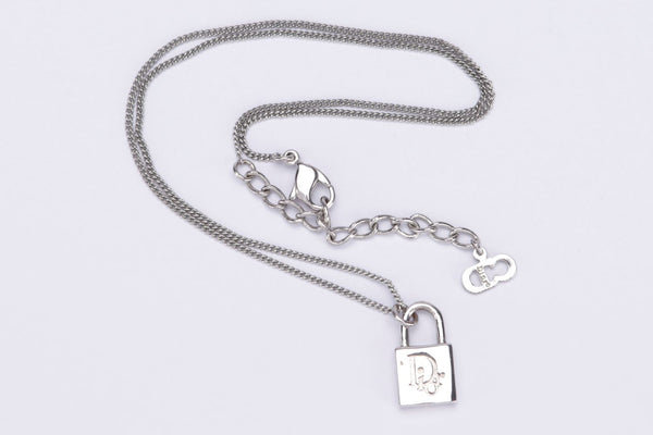 Christian Dior Padlock Pendant Necklace