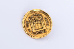 Chanel Vintage 31 Rue Cambon Gold Medallion Brooch, no Dust Cover & Box