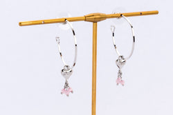Christian Dior Silver Earing Dangling D with Crystal, no Box