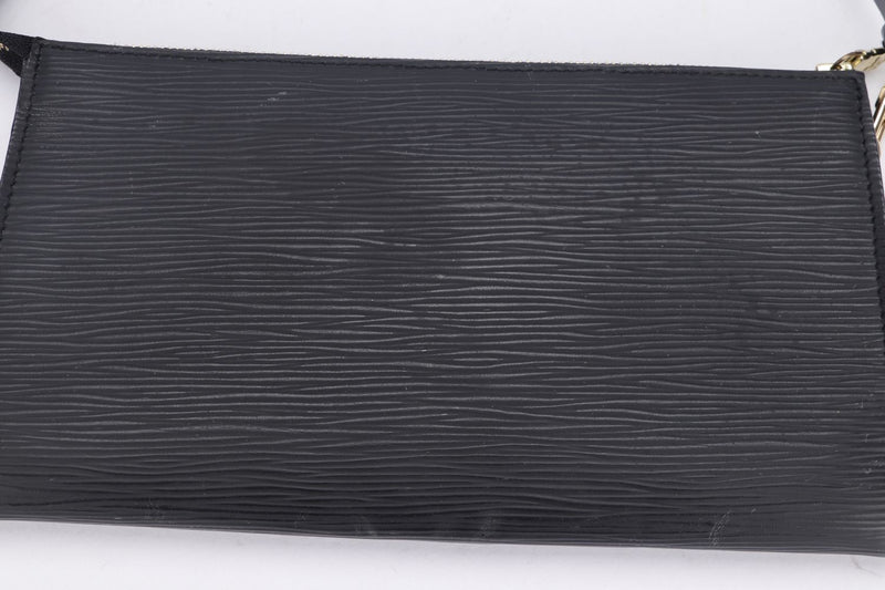 Louis Vuitton Black Epi Leather Clutch Pochette, no Dust Cover